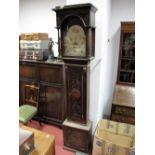 A Late XVIII Early XIX Century Carved Oak Thirty Hour Grandfather Clock by Hawkeswell Brompton,