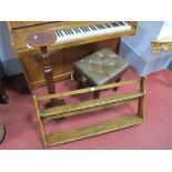 An Early XX Century Rise-and-Fall Piano Set, a plant stand with ropetwist column and an oak two