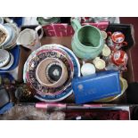 A Crown Devon Foliate Relief Jug, Victorian lustre jug, Sylvac bowl (4006), Hyde Park Gifts ashtray,