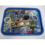 Diamonte and Other Necklaces, earrings, bracelets, etc:- One Tray