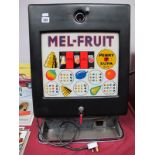 A Melroy 'Mel-Fruit' Penny Supa MkII One Armed Bandit Slot M`achine, (With Key)