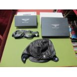 Boxed Official Bentley Collection Leather Flying Hat, #BL498 and leather goggles #BL499