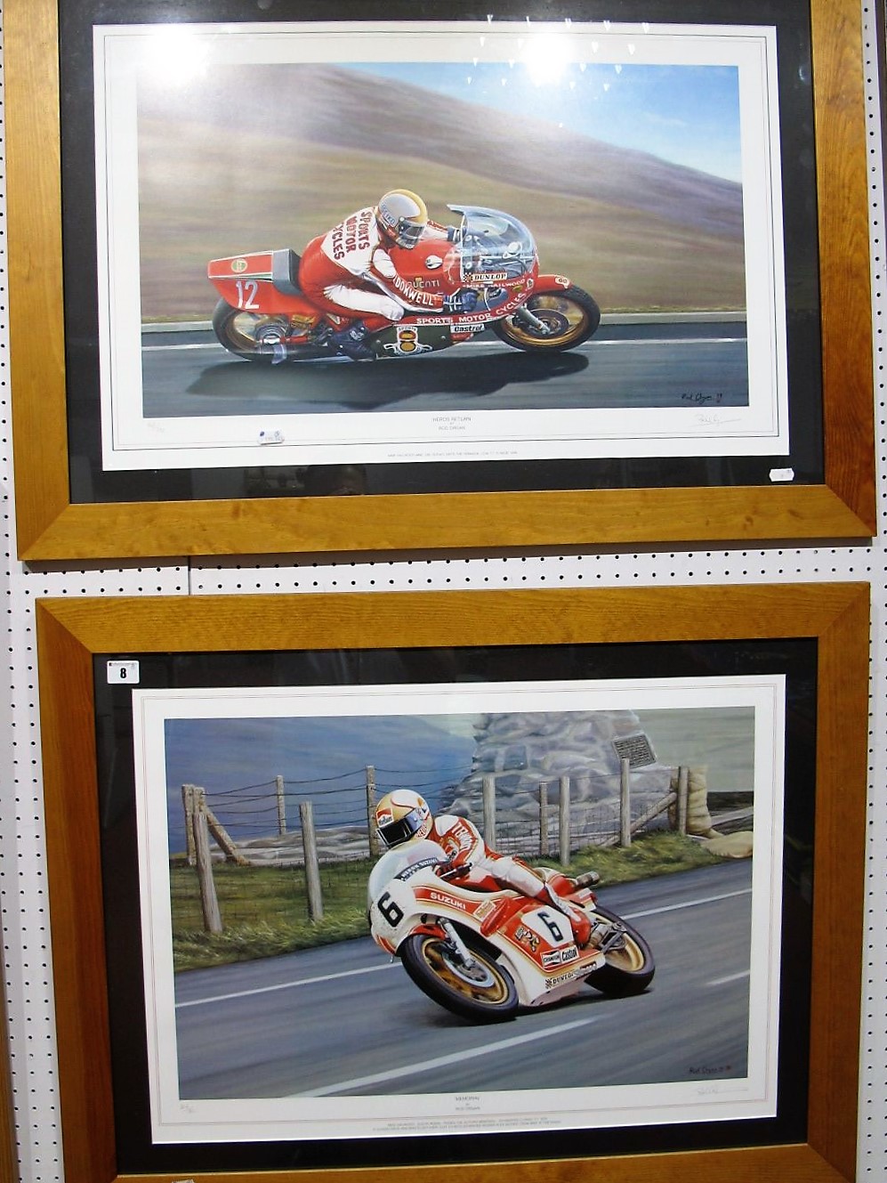 After Rob Organ- 'Heroes Return' 'Memorial', Mike Hailwood interest, graphite signed by artisit,