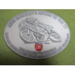 ATTRA Oval Plaque- 'Mike Hailwoods' 'Return to The TT.'