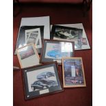 Two limited Edition Prints, of original Rover 200 and 400 Rover cars, both signed by director of