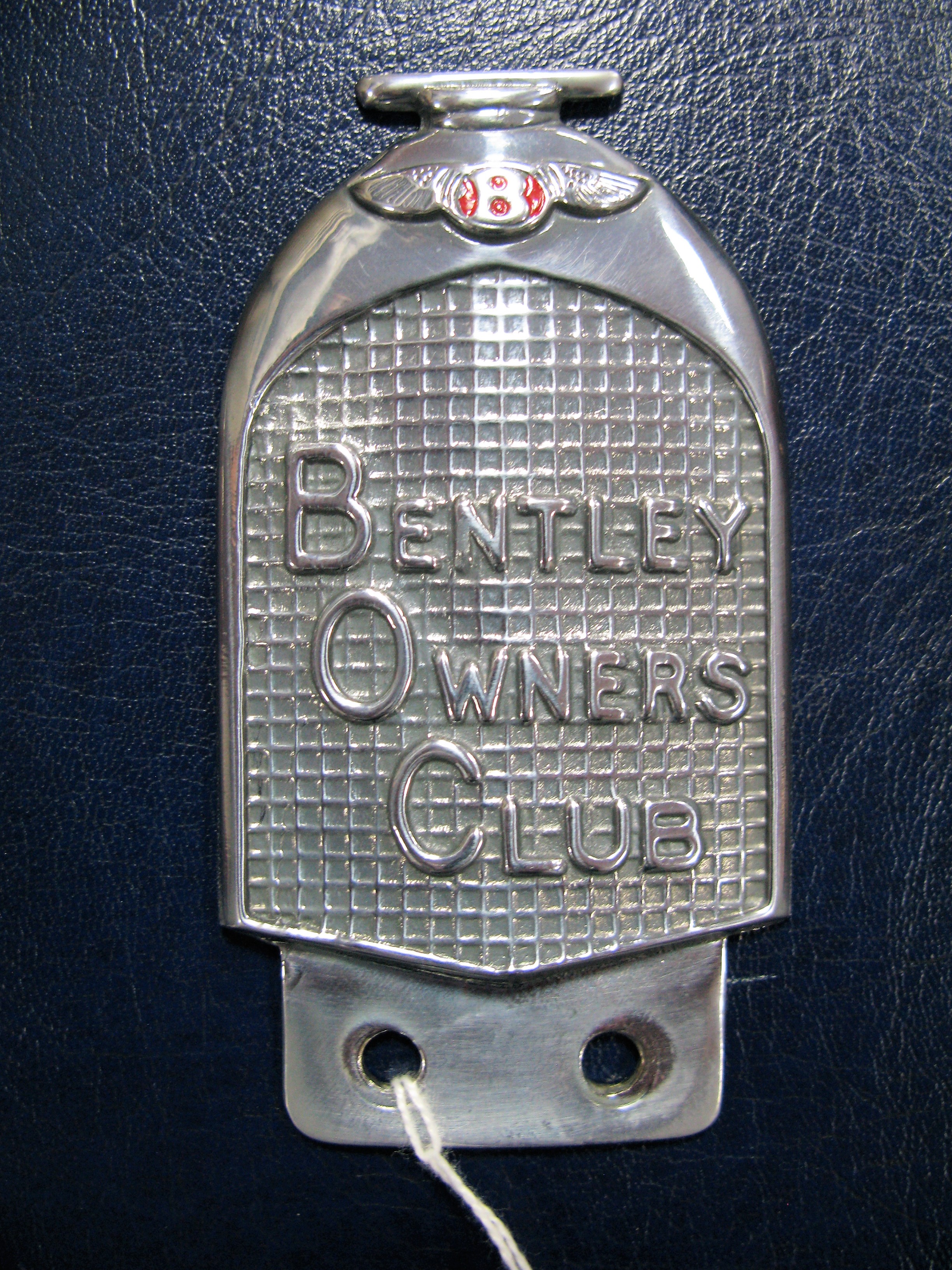 A 1930's Red Label Bentley Owner's Club Chrome Bumper Badge, plated bronze, circa 4.5" x 2.5". - Image 2 of 2