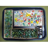 Four Boxes of Marbles, including pot examples (a large quantity):- One Tray