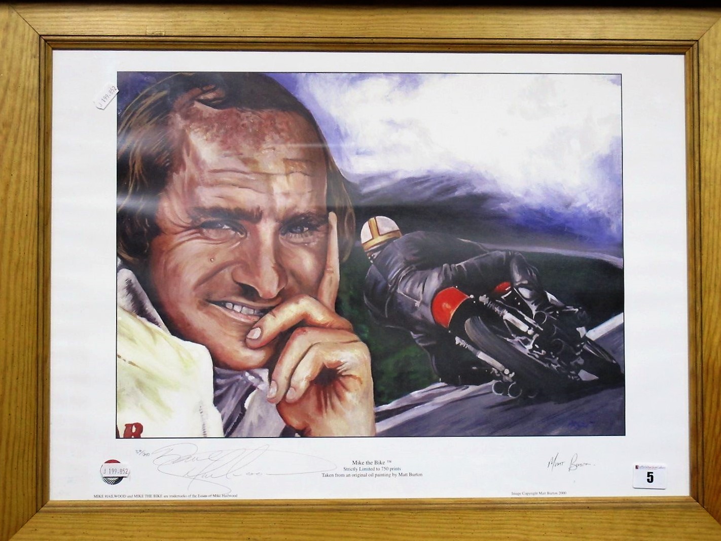 After Mike Burton- 'Mike The Bike' Graphite Signed by Artist and Dave Hailwood (Mikes son).