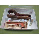 'It's a Shame To Take The Money' Novelty Pipe, another in case, corkscrew, bottle opener,