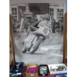 Large Black and White Print of John Cooper, signed by John Cooper, Mike Duff, Colin Seeley, Jason