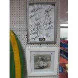 A Signed Picture- 'Geoff Duke' on The Gilera plus twelve TT riders autographs, including Agostini/