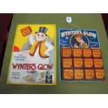 A 1920's 'Wynter's Glow Tablet - For Your Hands 3d' Colour Shop Display Card, mounted with the