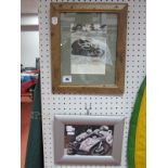 Two Framed Autographs- John Hartle, Grand Prix winner and Phil Read.