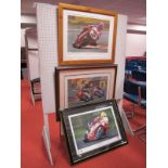 Three Motorbike Racing Prints, after Jim Blachard- 'King of The Roads'/ after Rod Organ, 'The Big