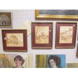 Joseph Appleyard, three sepia watercolours, 'Rose and Crown', 'White Horse' and 'Highwayman',