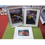 Three American 500cc Motorbike World Champions Autographs- Kenny Robert, Wayne Rainey, Kevin