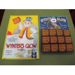 A 1920's 'Wynter's Glow Tablet - For Your Hands 3d' Colour Shop Display Card, mounted with the