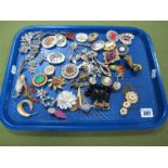 A Mixed Lot of Assorted Costume Brooches:- One Tray