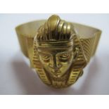 Miriam Haskell; A Vintage Egyptian Revival Bracelet, as a Pharaoh head on mesh bracelet, stamped "