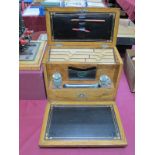 XIX Century Walnut Stationary Box, with lift up lift, fall front revealing letter and envelope