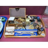 A Mixed Lot of Assorted Costume Jewellery, including beads, pendants on chains, pill boxes,