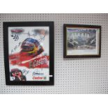 1990's Williams F1 Signed Print, plus a 2003 Bentley boys signed print, both framed.