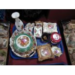 A Wedgwood Trinket Box, containing pin dishes, Limoges dishes, trays, trinket pots, plaques, Old