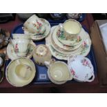 Crown Staffordshire Cottage Garden Tea Service of Twenty Six Pieces, F12917. Crescent and other