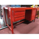 A Metal Garage Work Bench, with drawers and cupboard beneath.