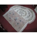 Chinese Wool Tasseled Rug, featuring sinuous dragon on beige ground 158 x 92cm, Super Ganges