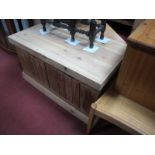 WIthdrawn - Pine Rectangular Shaped Blanket Box, with a detachable lid, on a plinth base, made