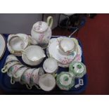 Wellington China Ware, thirty three pieces (teapot cracked), Nelson twin preserve pot :- One Tray