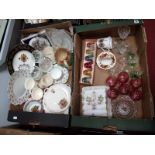 An Early XX Century Calton Ware Cheese Dish, glassware, commemorative ceramics, etc :-One Tray