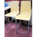 A Pair of "Julien Bowen" Bar Stools, with chrome bases.