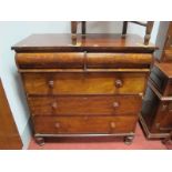 A Victorian Mahogany Four Heights Chest of Drawers, fitted with two short concealed drawers over
