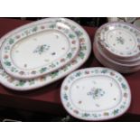 B. B. New Stone Graduated Meat Plates, plus a quantity of matching plates decorated with foliage and