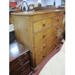 XIX Century Mahogany Chest of Drawers, of two short and three long drawers, on later bracket feet.