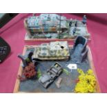 Two Highly Detailed and Very Well Built Second World War Dioramas, one depicting a Panzer tank at