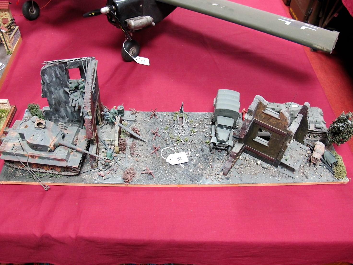 A Highly Detailed and Very Well Built Second World War Diorama, depicting German and Russian tanks