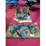 Two Highly Detailed and Very Well Built Second World War Dioramas, one depicting a downed and