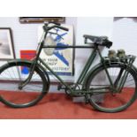A WWII Phillips MKV Military Roadster Bicycle, roller lever brakes front and rear, parcel rack,