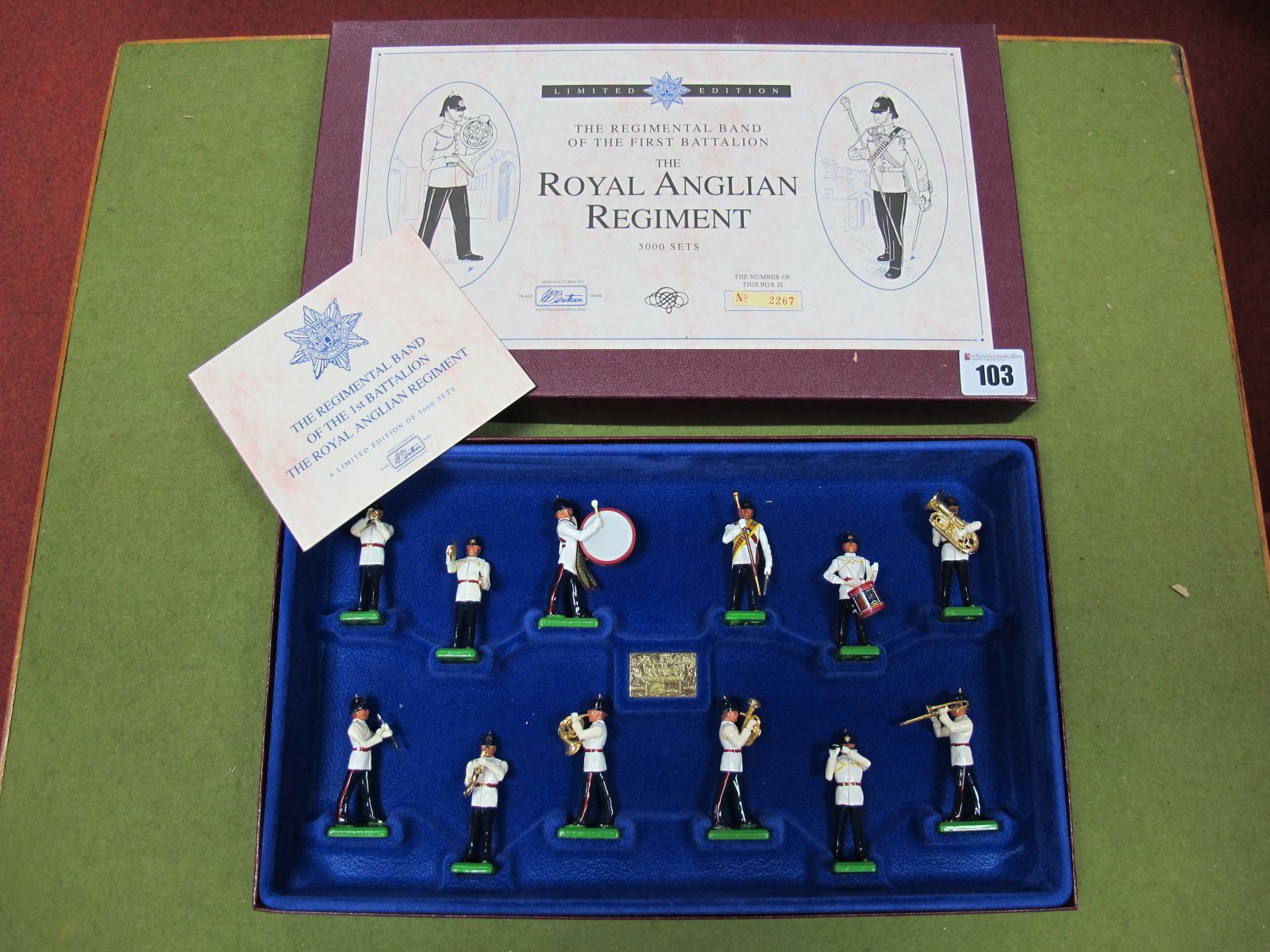 A Set of W. Britain Model Figures, No.2267 of 5000 The Royal Anglian Regiment. As new. Boxed.
