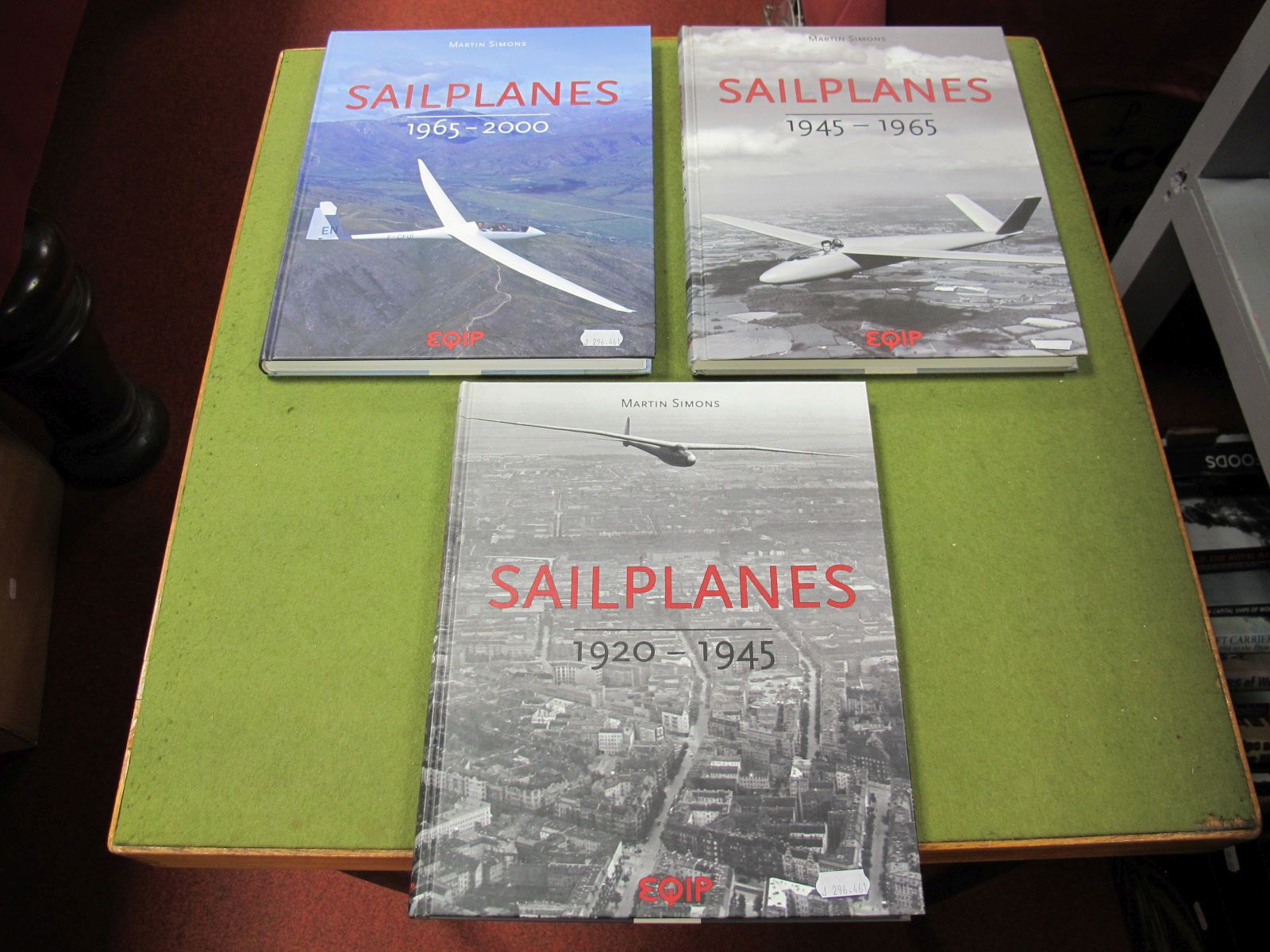 Three Hardback Volumes, Sail Planes, 1920-1945, 1945-1965, 1965-2000 by Martin Simons.