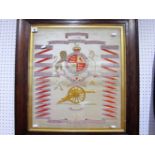 An Early XX Century Silk to 30th Battery Royal Field Artillery, framed.