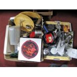 A Fire Bucket Barbecue, (boxed), juice press, cafetiere, cake tins, plus other kitchenalia:- Two