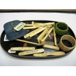 Bone Baby Teethers, corn knife, napkin rings, etc:- One Tray