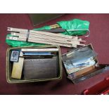 A Quantity of Crafts and Artists Equipment, to include bronze powder, crepe paper, easels.