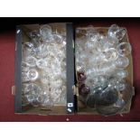 Wine, Cocktail and Other Glasses, tankards, oval bowl, etc:- Two Boxes