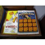 A 1920's 'Wynter's Glow Tablet' Shop Display Card, mounted with the full twelve boxed tablets and