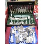 A Plated Kings Pattern Part Canteen of Cutlery, canteen case, further cutlery, etc.